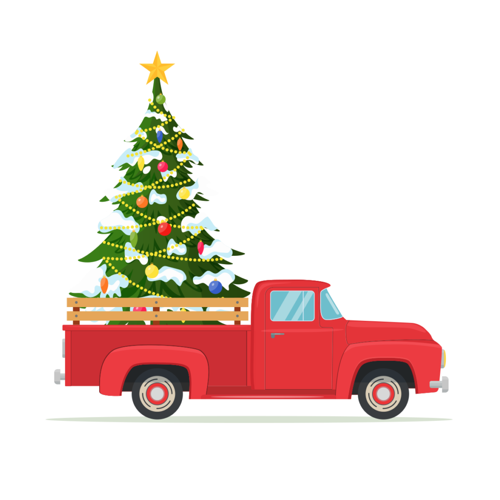 Weihnachtsauto mit Baum beim Winterzauber Stuggi